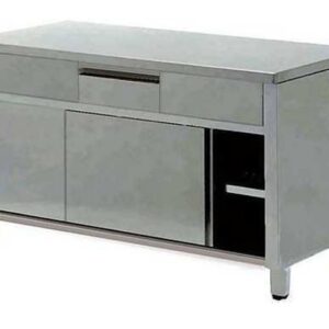 Tavolo armadio inox 800 con 4 cassetti.