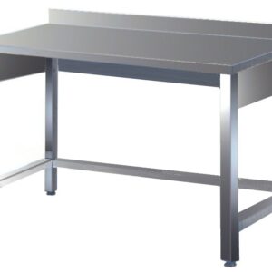 Tavolo inox 500 su gambe con traverse e alzatina