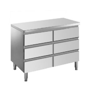 Mobile monostruttura inox con due cassettiere