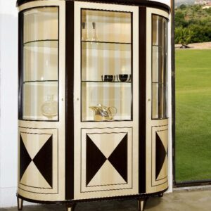 Vetrina ROMA 3 ante Acero/Wengè o Noce/Frassino