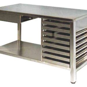 Struttura porta teglie e porta bacinelle inox per tavoli da lavoro