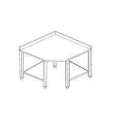 Tavolo inox angolare su gambe con traverse