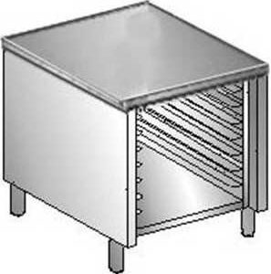 Porta bacinelle/teglie inox 800 piano senza alzatina