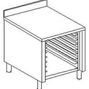 Porta bacinelle/teglie inox 700 piano con alzatina