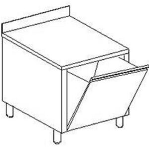 Tramogge inox ribaltabili 600 - piano con alzatina