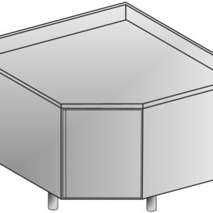 Mobili ad angolo inox 700 ad armadio completi di piano con alzatina