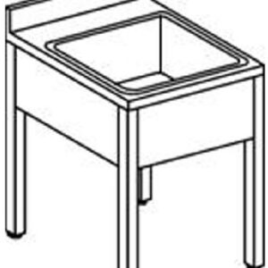 Lavelli inox 700 su gambe 1 vasca