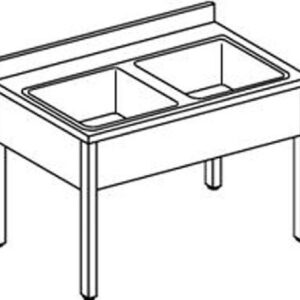 Lavelli inox 700 su gambe 2 vasche