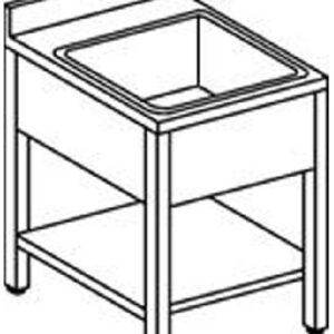 Lavelli inox 700 su banco 1 vasca