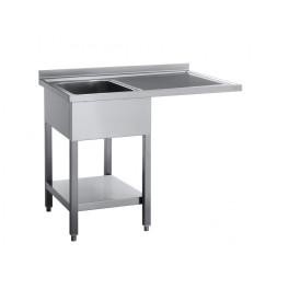 Lavelli inox 700 su banco per inserimento lavastoviglie 1 vasca con gocciolatoio