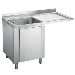 Lavelli inox 700 su armadio per inserimento lavastoviglie 1 vasca con gocciolatoio