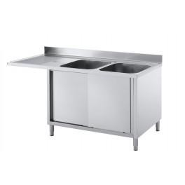 Lavelli inox 700 su armadio per inserimento lavastoviglie  2 vasche con gocciolatoio