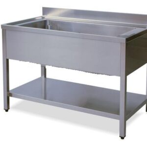 Lavelli vascone inox 600 su banco per pentole