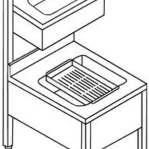 Vuotatoio su gambe con griglia lavamani