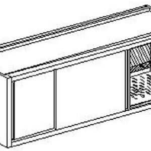 Mobili pensili inox 400 ad armadio con scolapiatti e scolabicchieri
