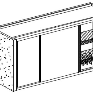 Mobili pensili inox 400 alti ad armadio con scolapiatti e scolabicchieri