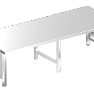 Tavoli inox 1200 su strutture con fianchi con 6 gambe
