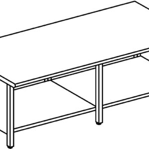 Tavoli inox 1350 su strutture con fianchi con 6 gambe e con ripiano inferiore