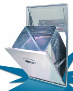 Tramoggia per rifiuti solidi con ribalta inox