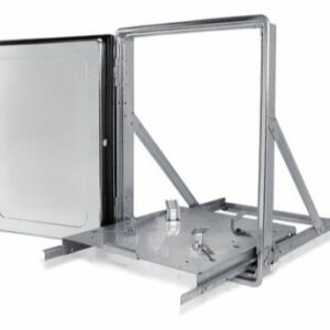 Sportello con piano scorrevole per fusti birra inox