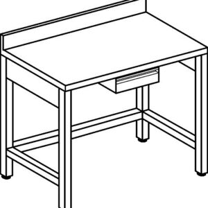 Tavoli inox  per pescherie con alzatina e 1 cassetto