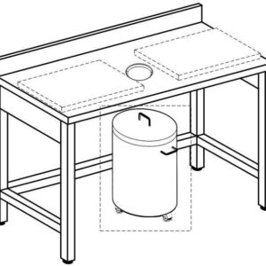 Tavoli inox  per pescherie con alzatina e foro di scarico