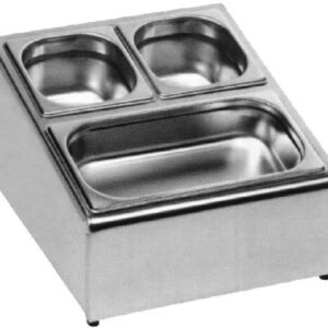 Espositore neutro inox per bacinelle gastronorme