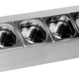 Espositore neutro inox per bacinelle gastronorme