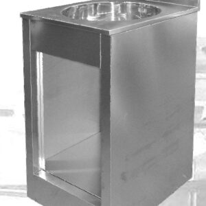 Mobile retrobar a giorno inox con vasca tonda 600