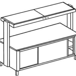 Piani caldi 1200 inox su colonne - riscaldamento elettrico