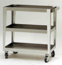 Carrelli inox multiuso a 3 piani, struttura saldata 1080