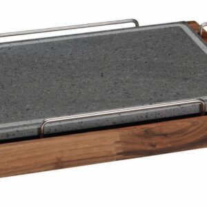 Pietra con portapietra noce e filo inox 3535