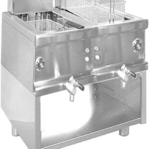 Friggitrici inox elettriche Combi 600, 2 vasche su mobile 12+12 lt.