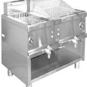 Friggitrici inox elettriche Combi 600, 2 vasche su mobile 12+24 lt.