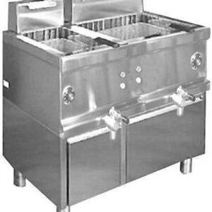Friggitrici inox elettriche Combi 600, 2 vasche su mobile cassetti olio 12+24 lt.