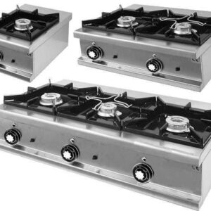 Fornelloni inox a gas 600 da banco 3 fuochi