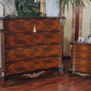 Comodino intarsiato in Noce nazionale