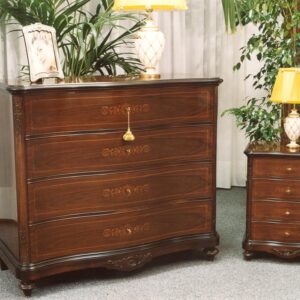 Comodino in noce nazionale intarsio acero