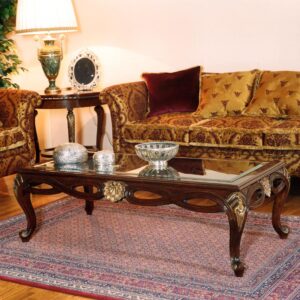 Tavolino rettangolare piano vetro