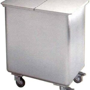 Contenitore inox carrellato con spigoli tondi 120 lt.