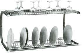 Scolapiatti e scolabicchieri inox a parete 50B+31P