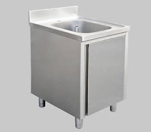 Lavelli inox 500 armadiato con 1 vasca e piletta