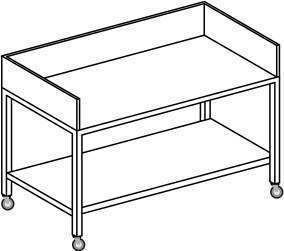 Tavoli inox 700 per panifici con 3 sponde e ripiano inferiore