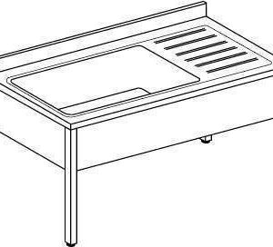 Lavelli inox 700 su gambe 1 vasca con gocciolatoio